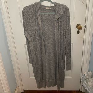 Silence + noise grey hooded cardigan size medium M
